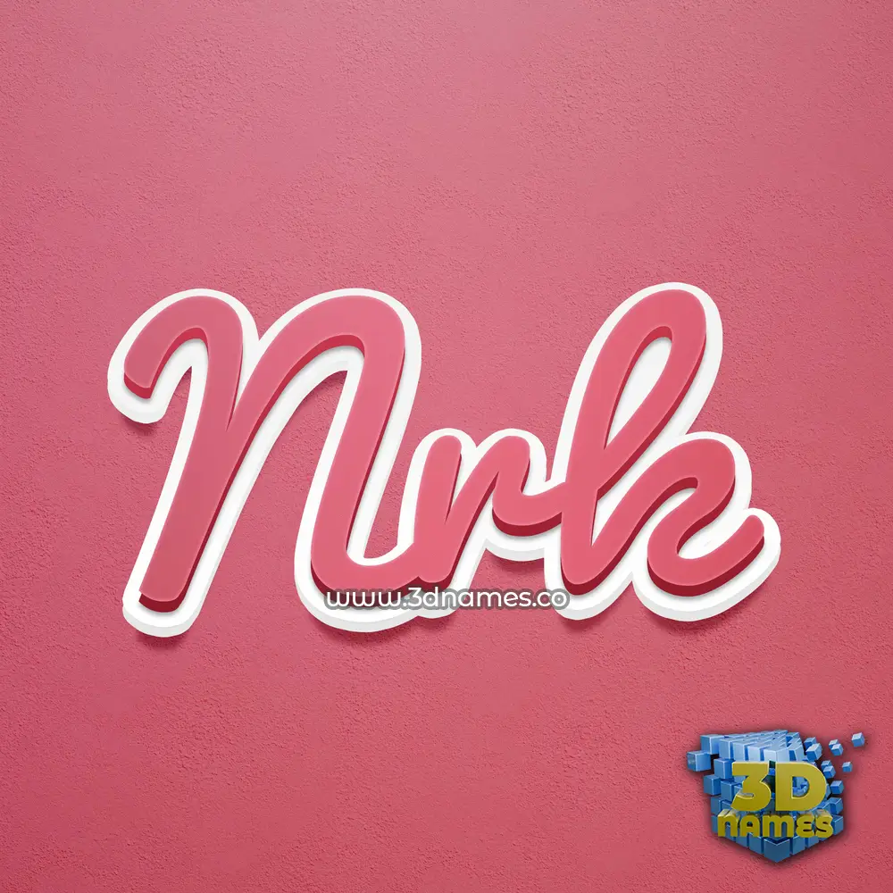 nrk in Red Scribble style - 3D name wallpaper