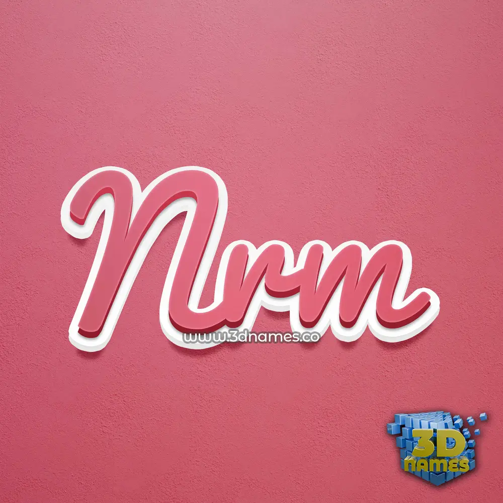 nrm in Red Scribble style - 3D name wallpaper