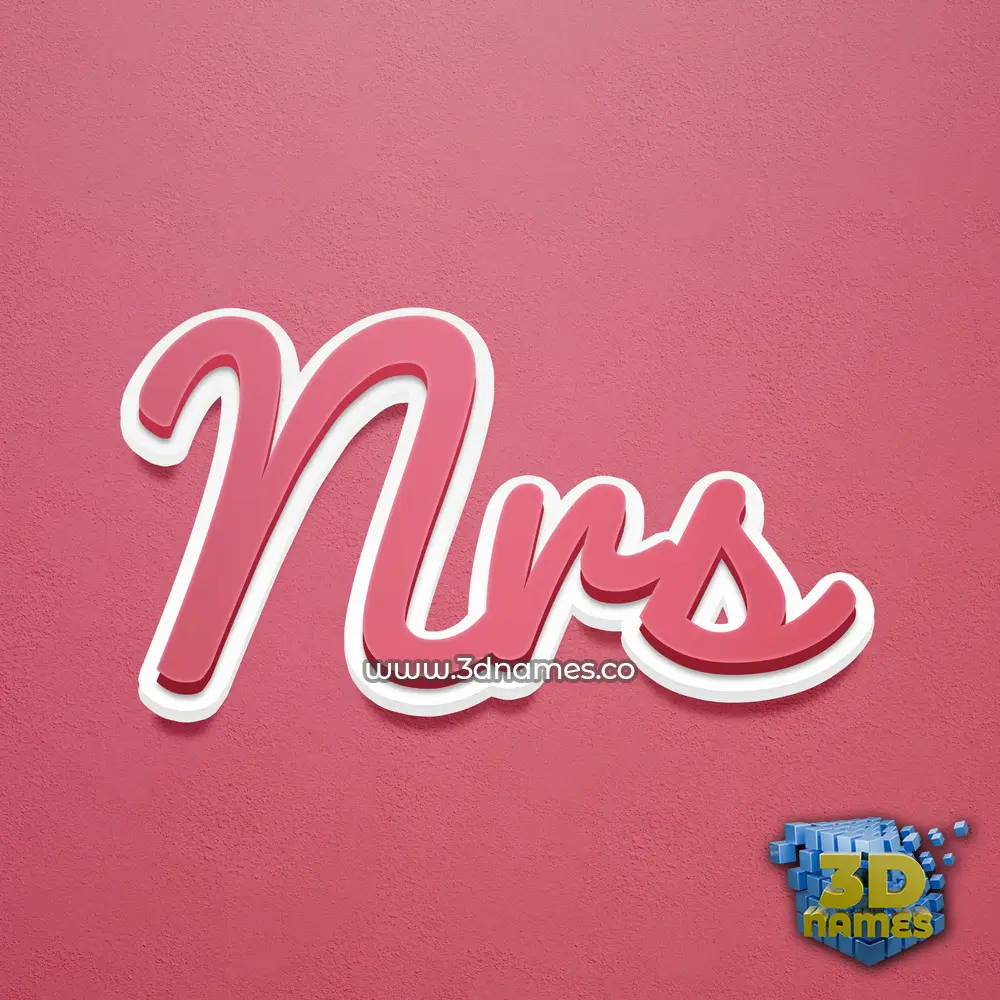 nrs in Red Scribble style - 3D name wallpaper