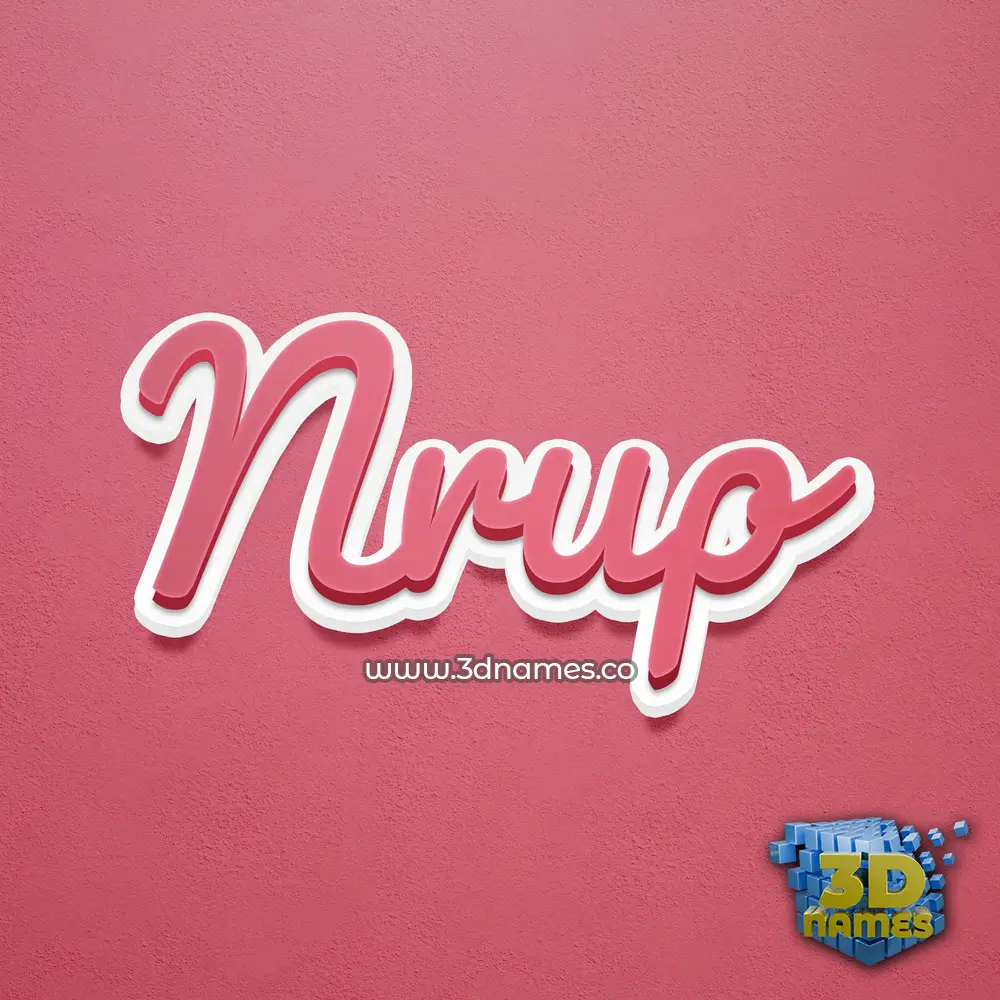 nrup in Red Scribble style - 3D name wallpaper