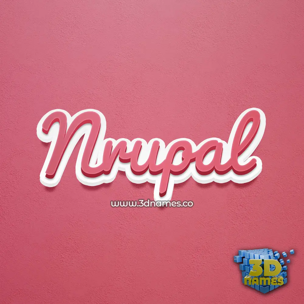 nrupal in Red Scribble style - 3D name wallpaper
