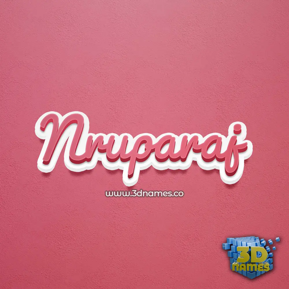 nruparaj in Red Scribble style - 3D name wallpaper
