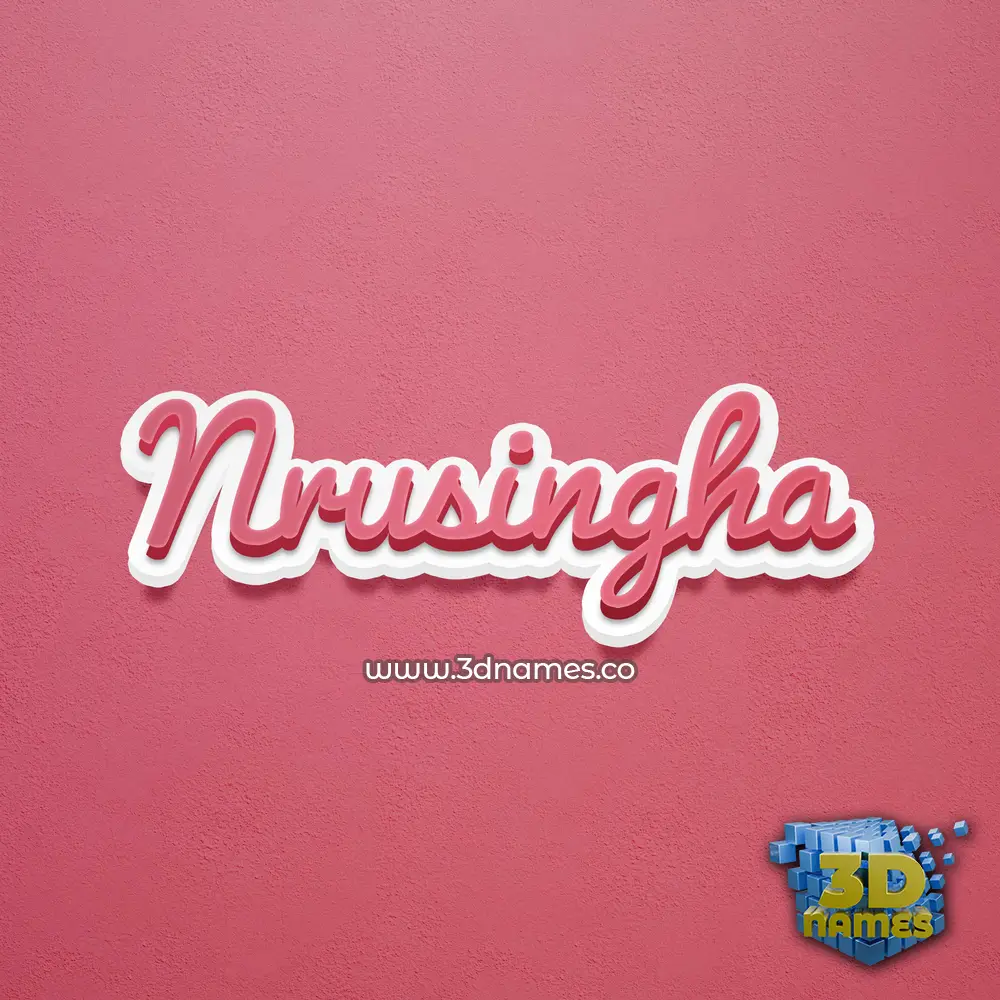 nrusingha in Red Scribble style - 3D name wallpaper