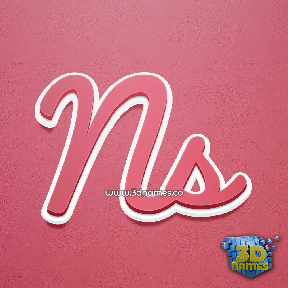 ns in Red Scribble style - 3D name wallpaper