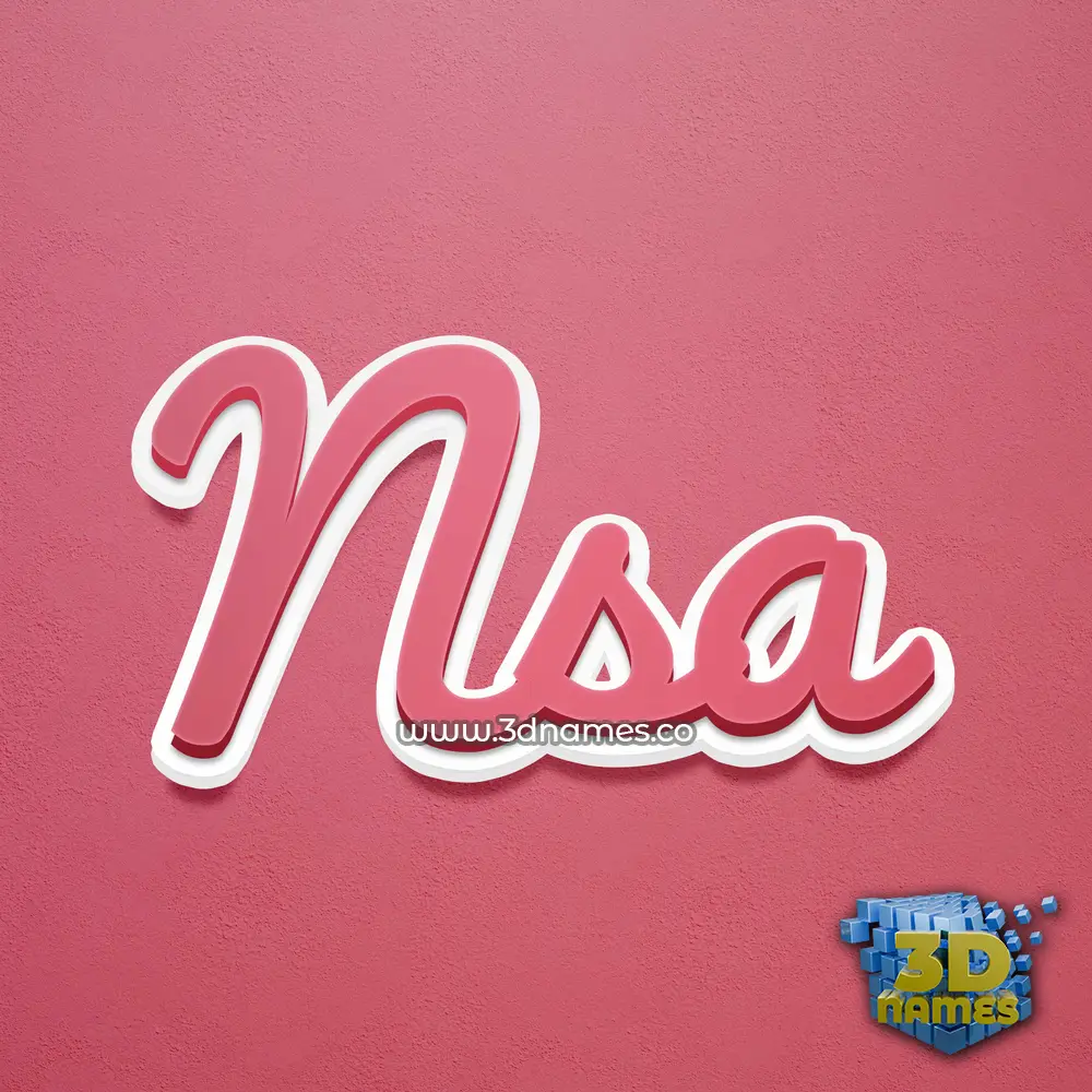 nsa in Red Scribble style - 3D name wallpaper