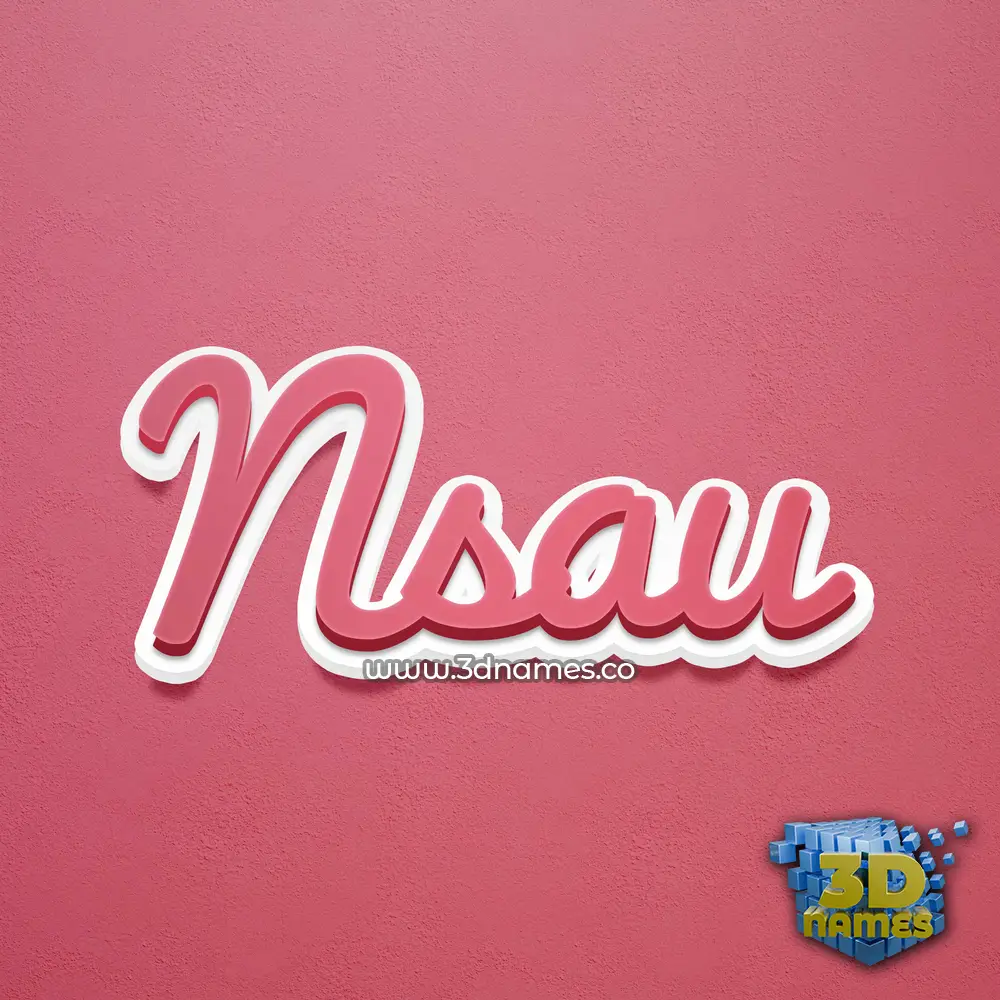 nsau in Red Scribble style - 3D name wallpaper