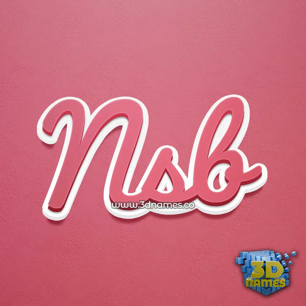 nsb in Red Scribble style - 3D name wallpaper