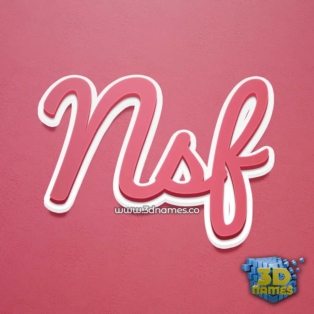 nsf in Red Scribble style - 3D name wallpaper