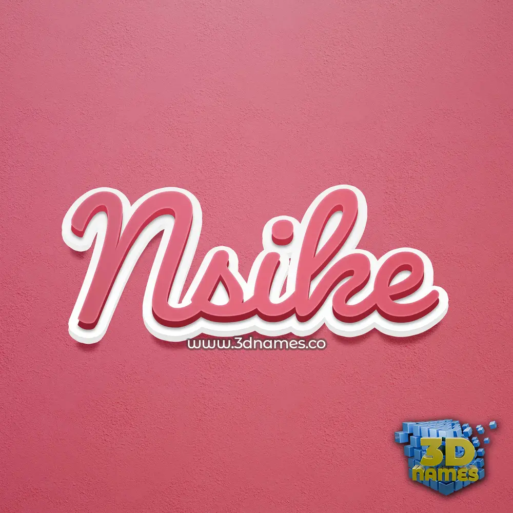 nsike in Red Scribble style - 3D name wallpaper