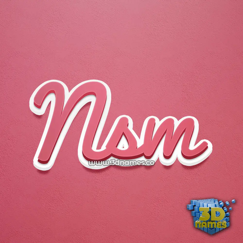 nsm in Red Scribble style - 3D name wallpaper