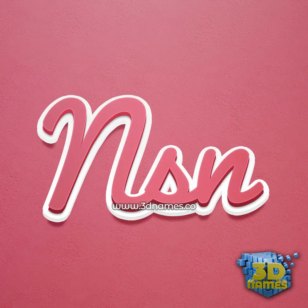 nsn in Red Scribble style - 3D name wallpaper