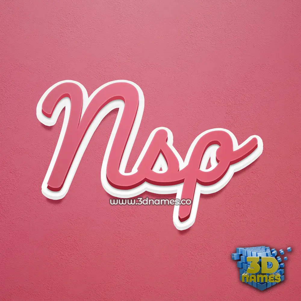 nsp in Red Scribble style - 3D name wallpaper