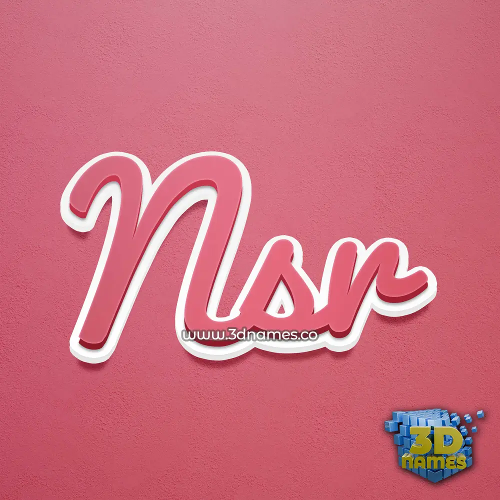 nsr in Red Scribble style - 3D name wallpaper