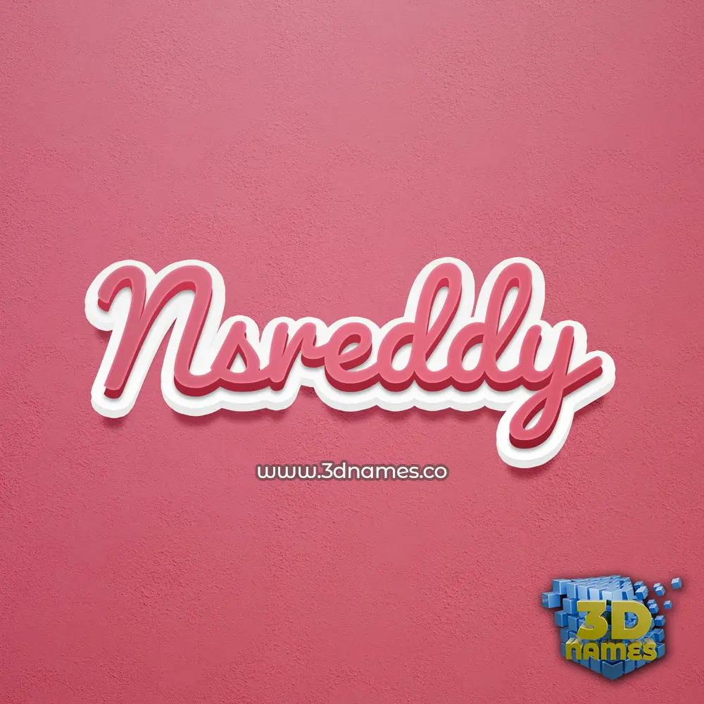 nsreddy in Red Scribble style - 3D name wallpaper