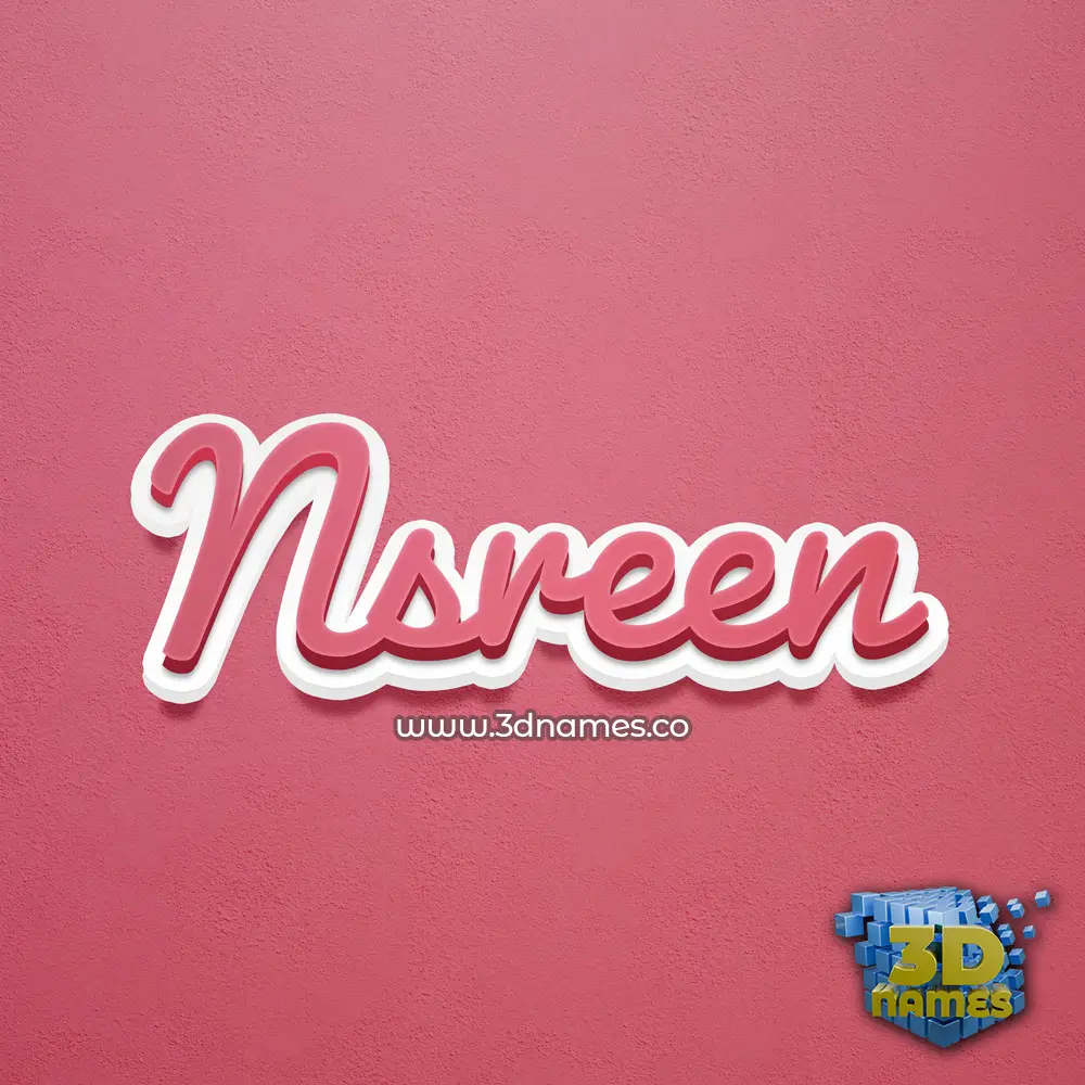 nsreen in Red Scribble style - 3D name wallpaper