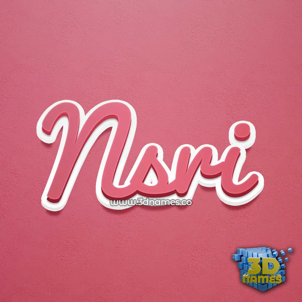 nsri in Red Scribble style - 3D name wallpaper