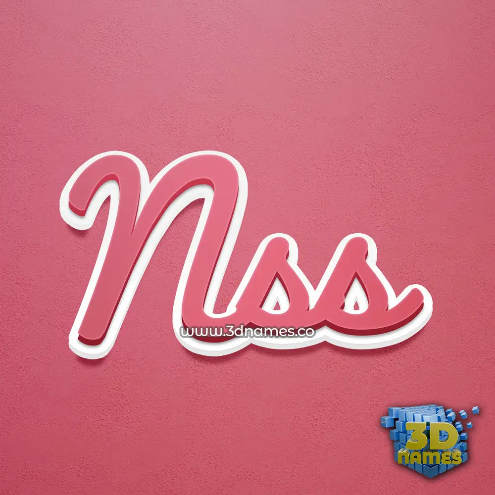 nss in Red Scribble style - 3D name wallpaper