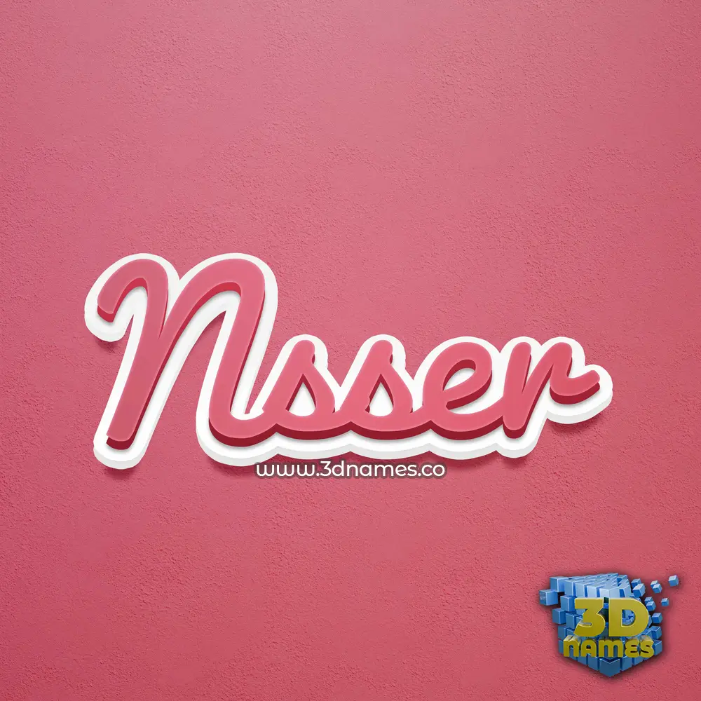 nsser in Red Scribble style - 3D name wallpaper