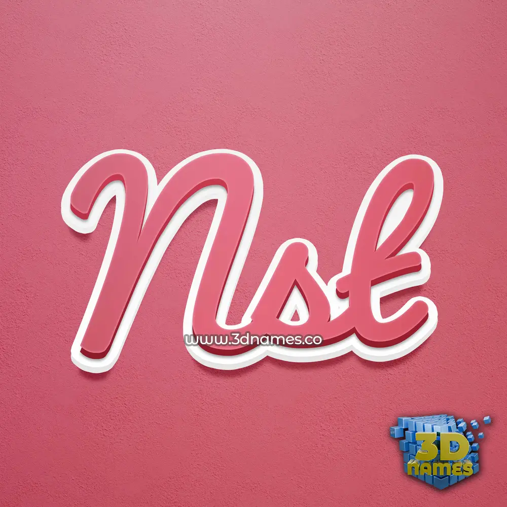 nst in Red Scribble style - 3D name wallpaper