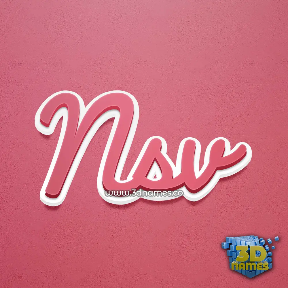 nsv in Red Scribble style - 3D name wallpaper