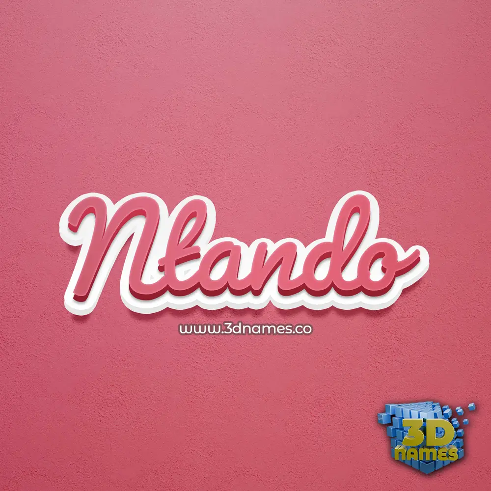 ntando in Red Scribble style - 3D name wallpaper