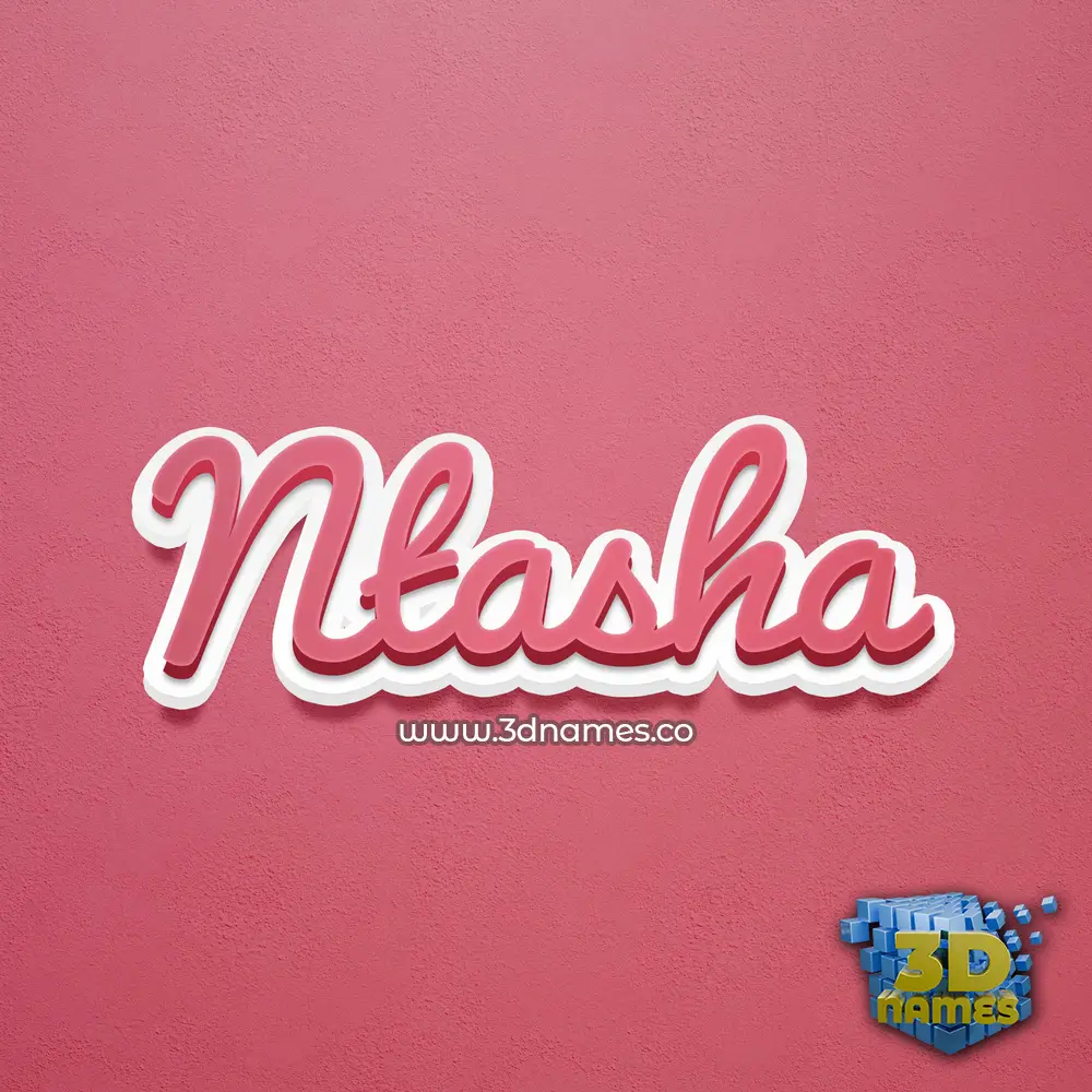 ntasha in Red Scribble style - 3D name wallpaper