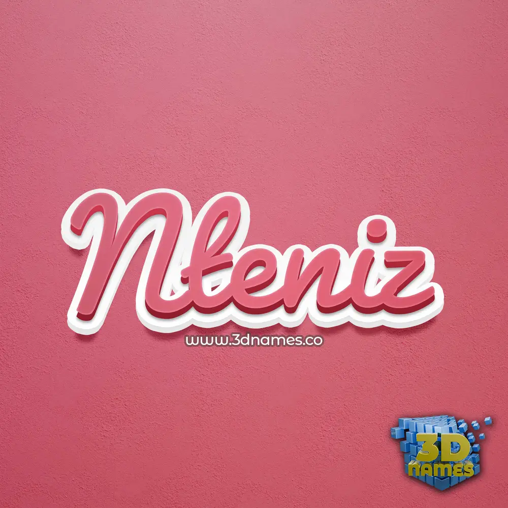 nteniz in Red Scribble style - 3D name wallpaper