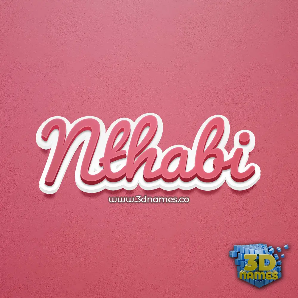 nthabi in Red Scribble style - 3D name wallpaper