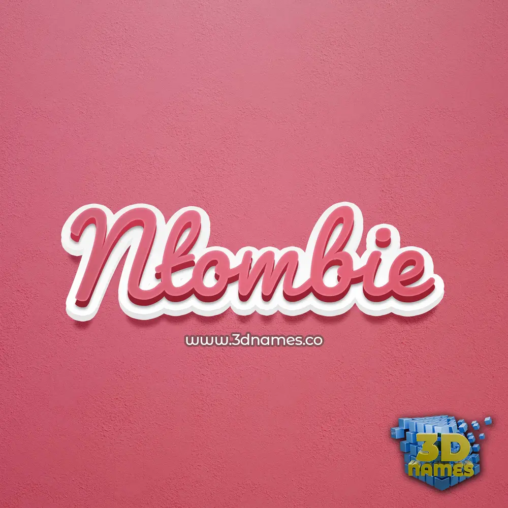 ntombie in Red Scribble style - 3D name wallpaper