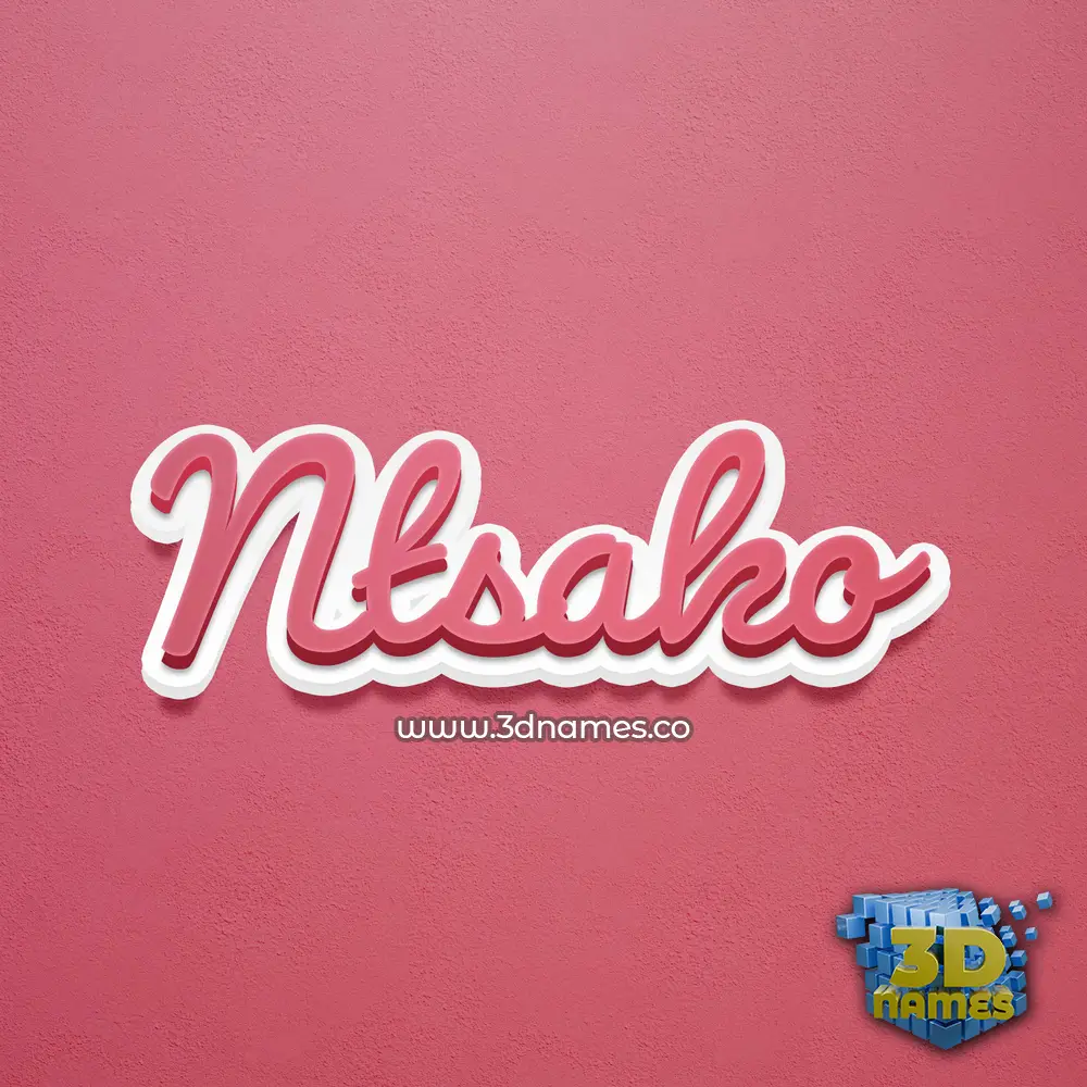 ntsako in Red Scribble style - 3D name wallpaper
