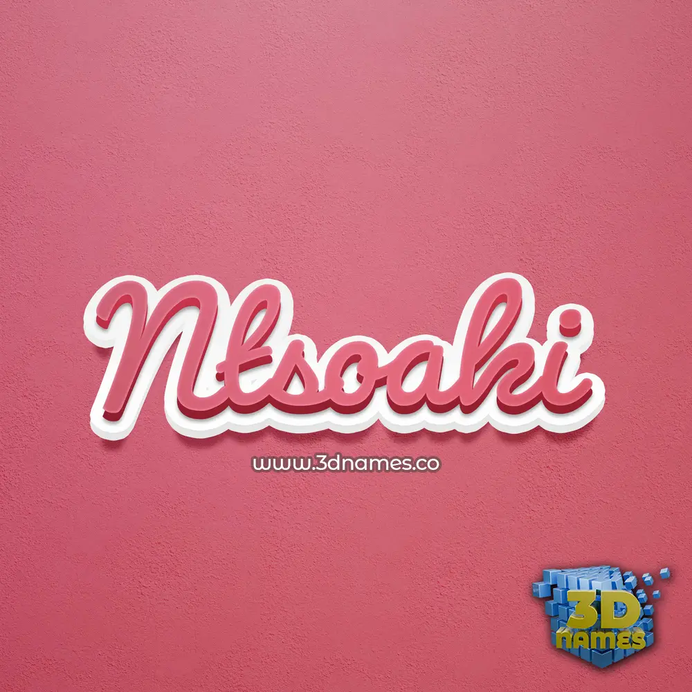ntsoaki in Red Scribble style - 3D name wallpaper