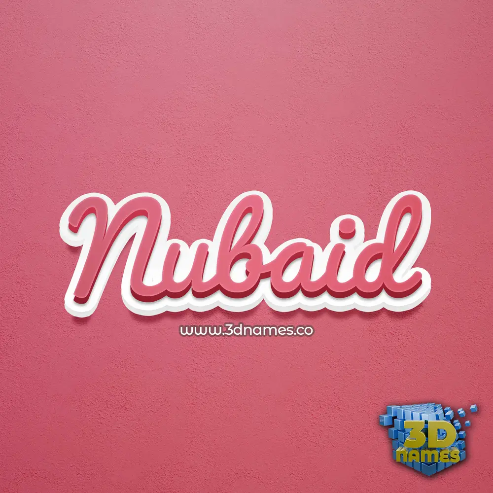 nubaid in Red Scribble style - 3D name wallpaper