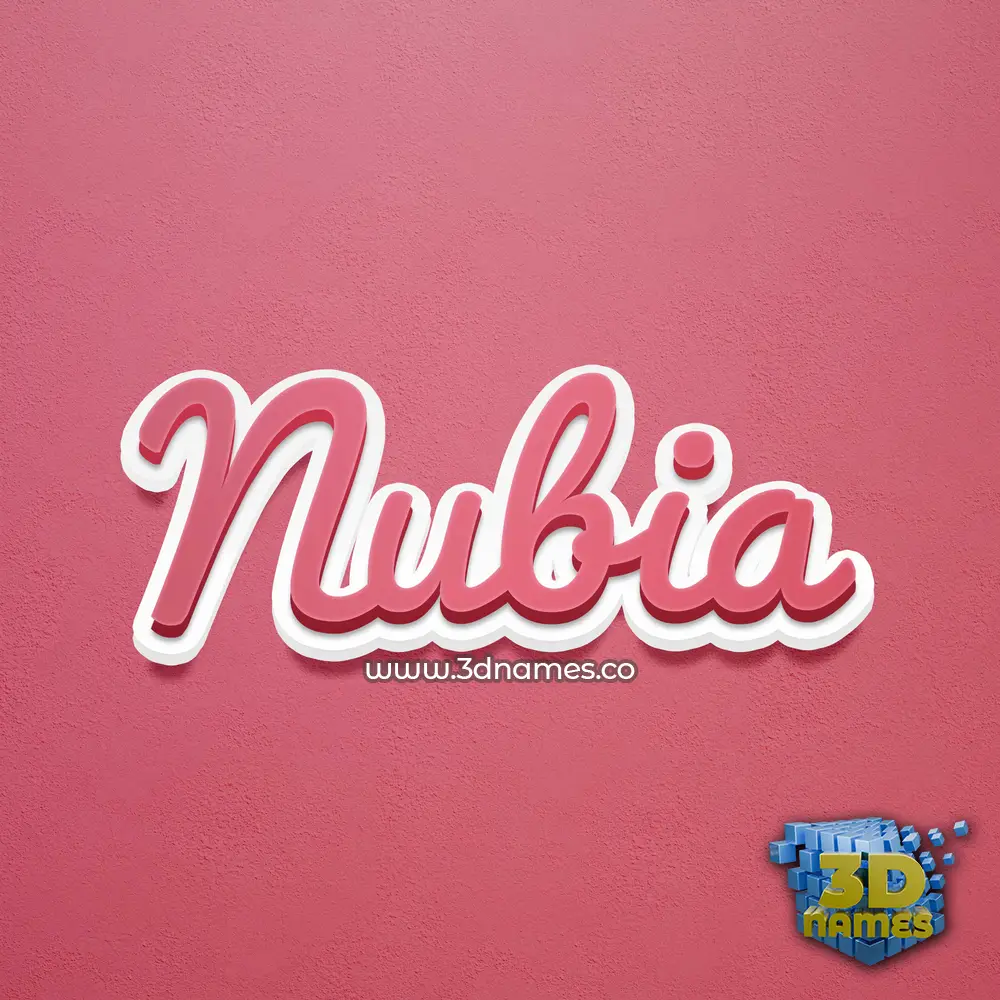 nubia in Red Scribble style - 3D name wallpaper
