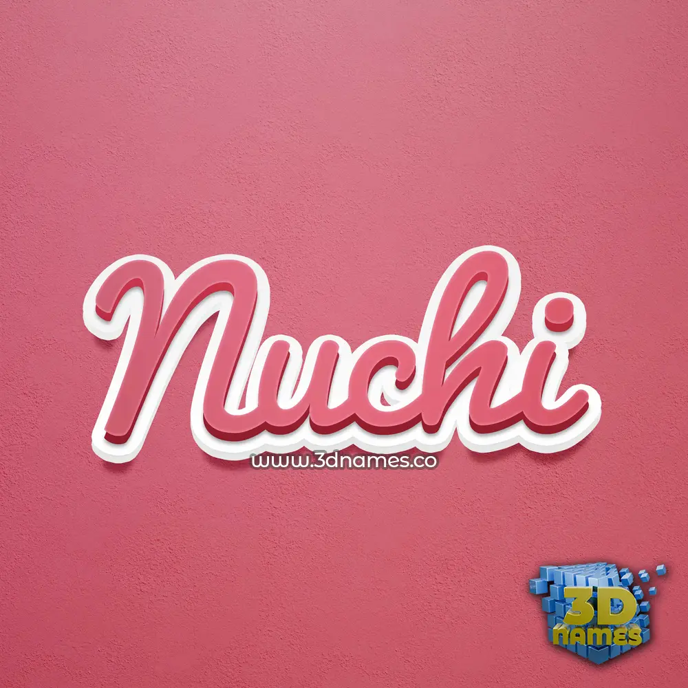 nuchi in Red Scribble style - 3D name wallpaper