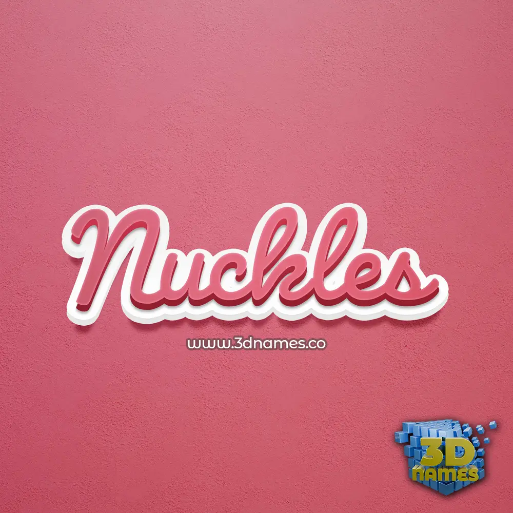 nuckles in Red Scribble style - 3D name wallpaper