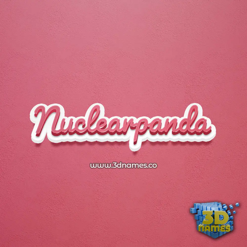 nuclearpanda in Red Scribble style - 3D name wallpaper