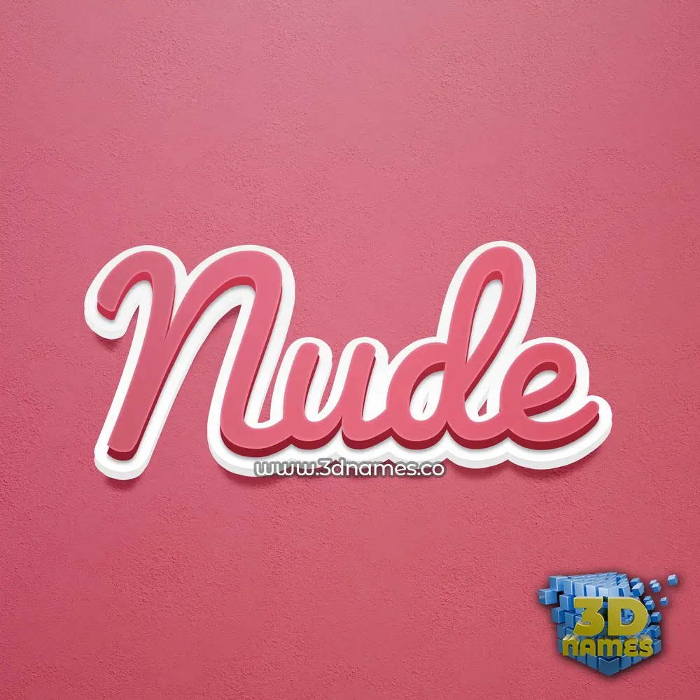 nude in Red Scribble style - 3D name wallpaper