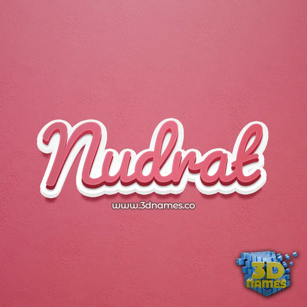 nudrat in Red Scribble style - 3D name wallpaper