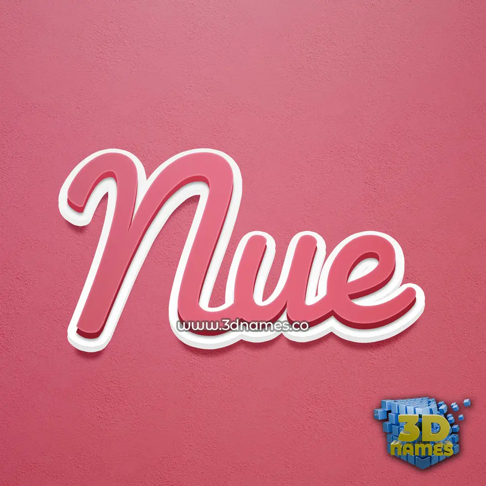 nue in Red Scribble style - 3D name wallpaper