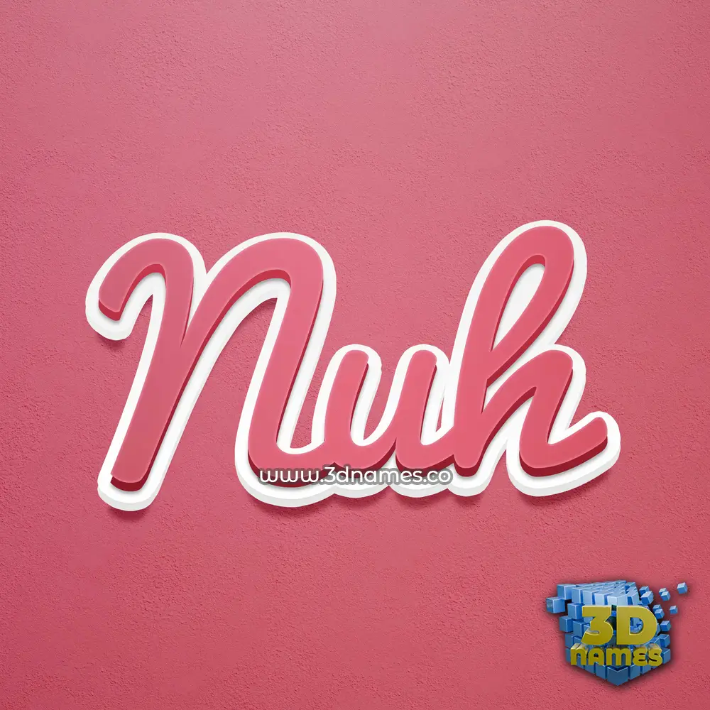 nuh in Red Scribble style - 3D name wallpaper
