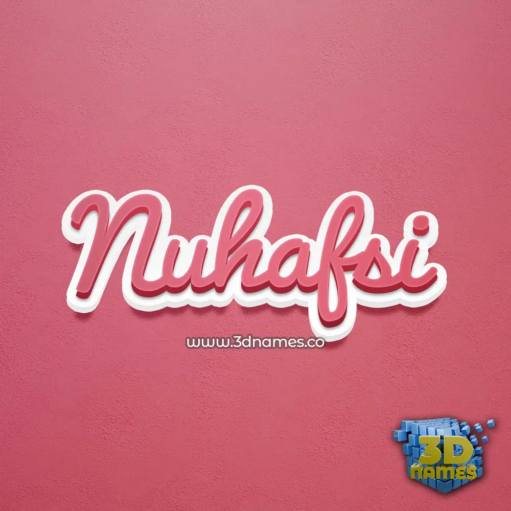 nuhafsi in Red Scribble style - 3D name wallpaper