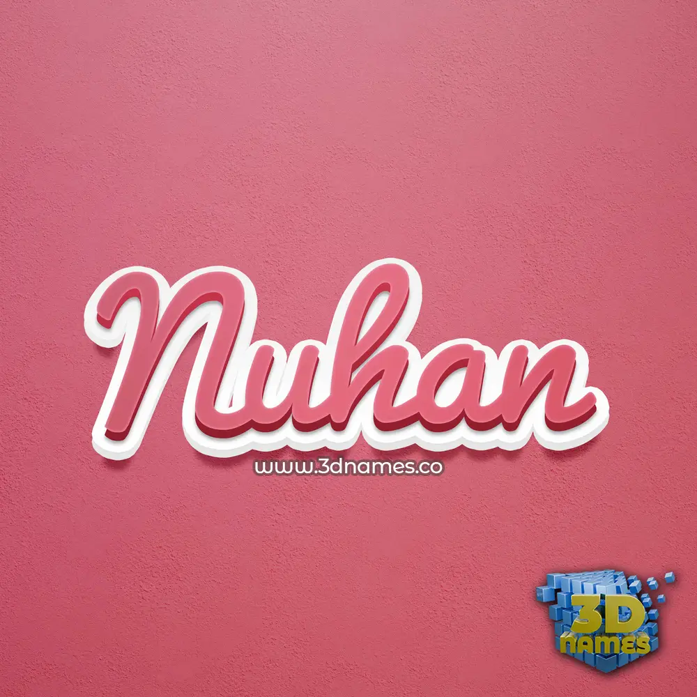 nuhan in Red Scribble style - 3D name wallpaper