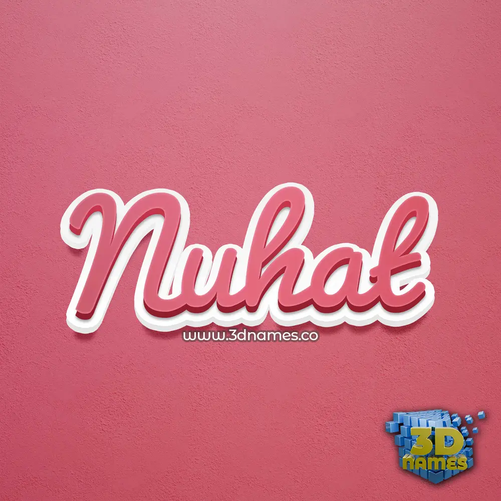 nuhat in Red Scribble style - 3D name wallpaper