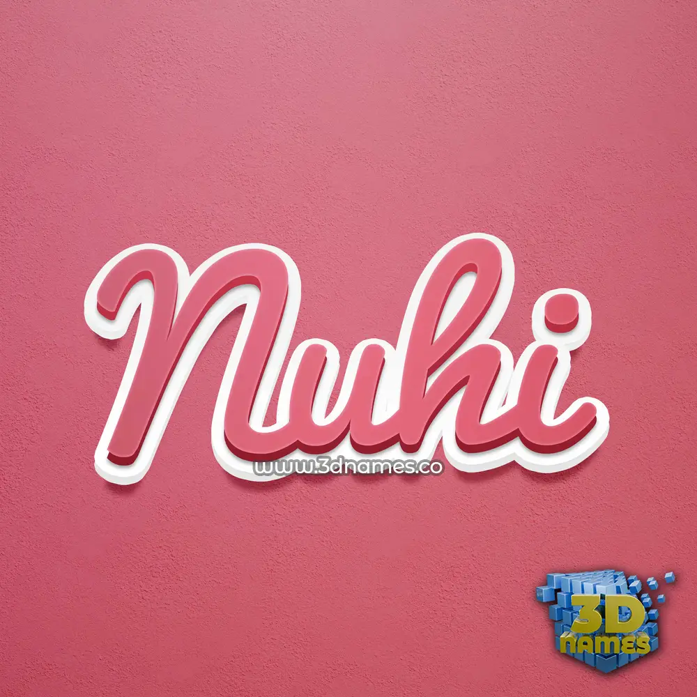 nuhi in Red Scribble style - 3D name wallpaper