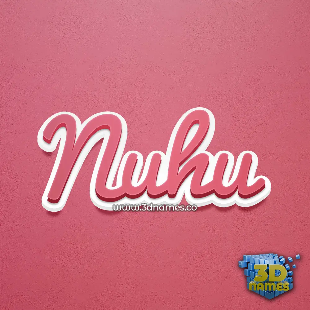 nuhu in Red Scribble style - 3D name wallpaper