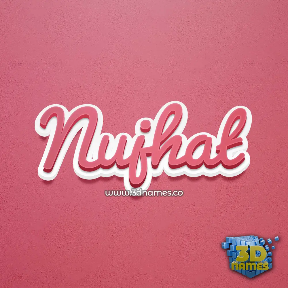 nujhat in Red Scribble style - 3D name wallpaper