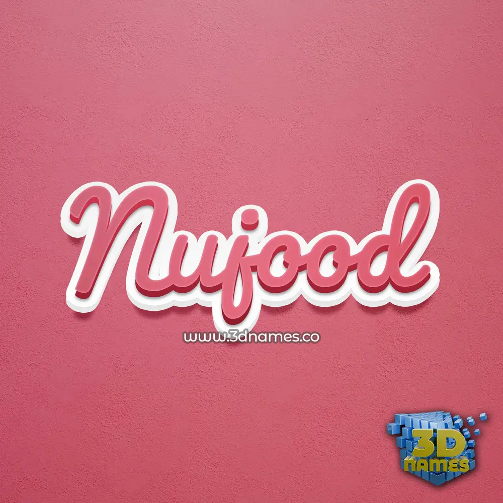nujood in Red Scribble style - 3D name wallpaper