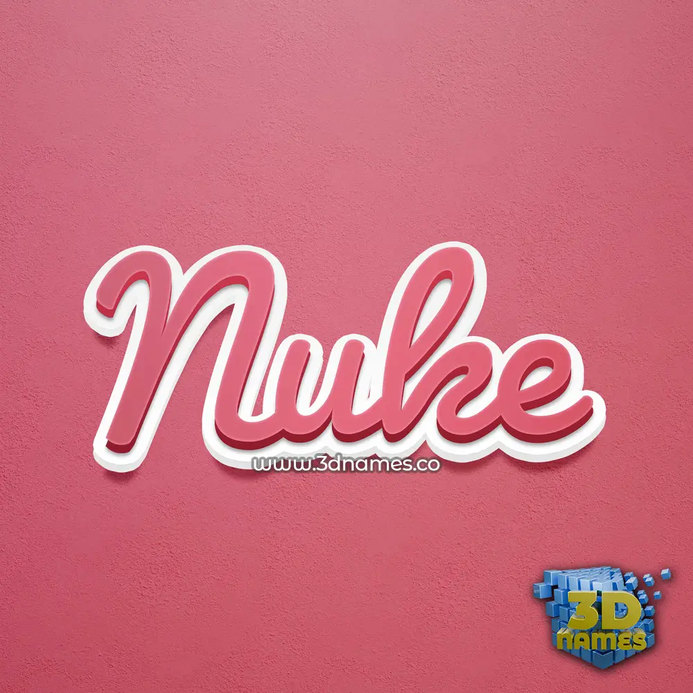 nuke in Red Scribble style - 3D name wallpaper