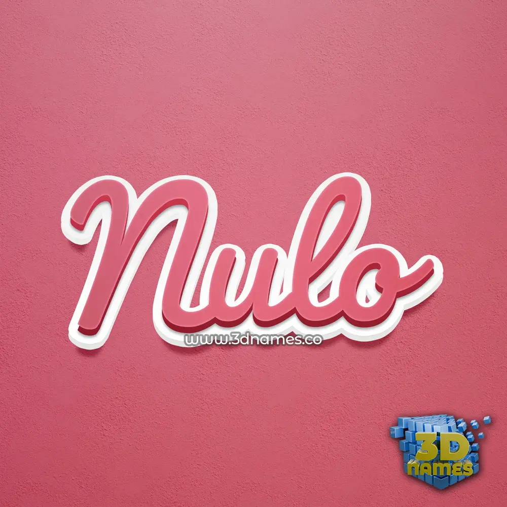 nulo in Red Scribble style - 3D name wallpaper