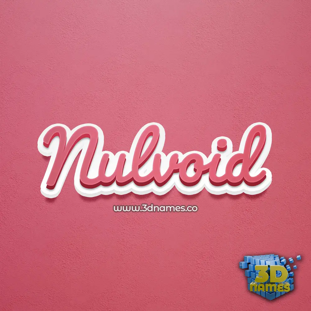nulvoid in Red Scribble style - 3D name wallpaper